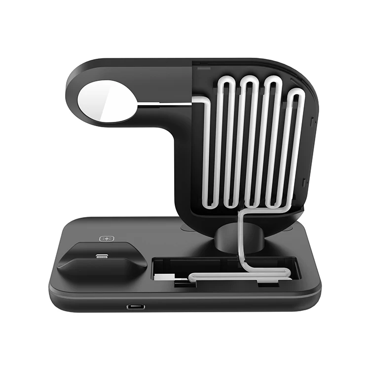 

portable 15W phone wireless charger holder magentic 3 in1 wireless charger for smart watch/earphone