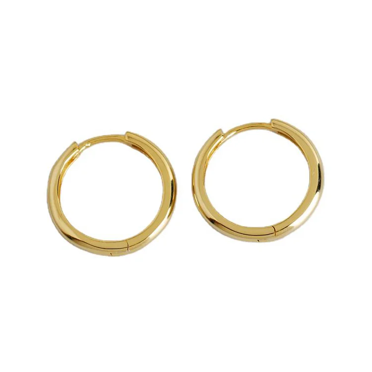 

Simple style jewelry 2021 gold plated earring hooks 5a zircon hoop earrings men