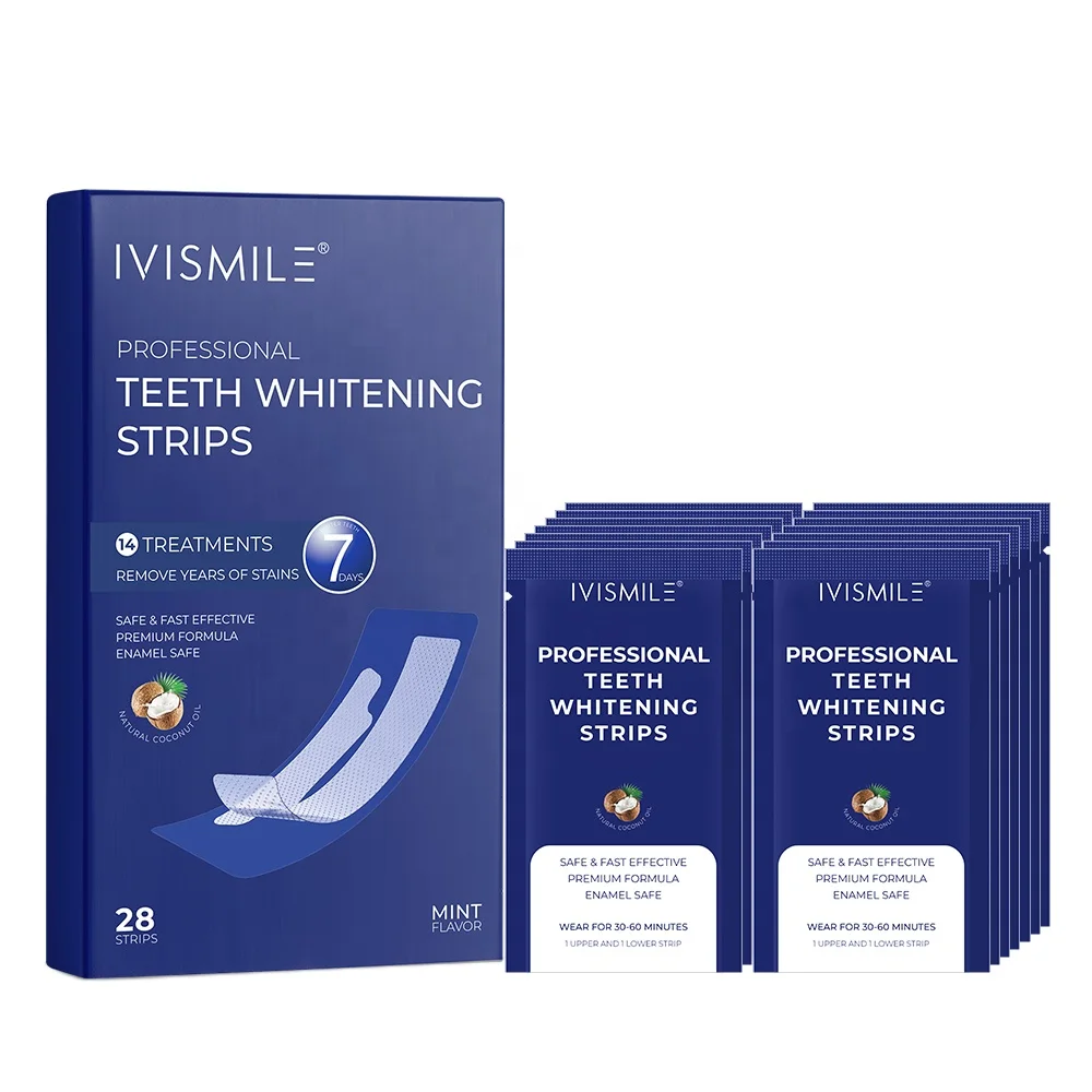 

IVISMILE Hot Selling China Manufacturer Factory OEM Custom Teeth Whitening Strips Peroxide, White