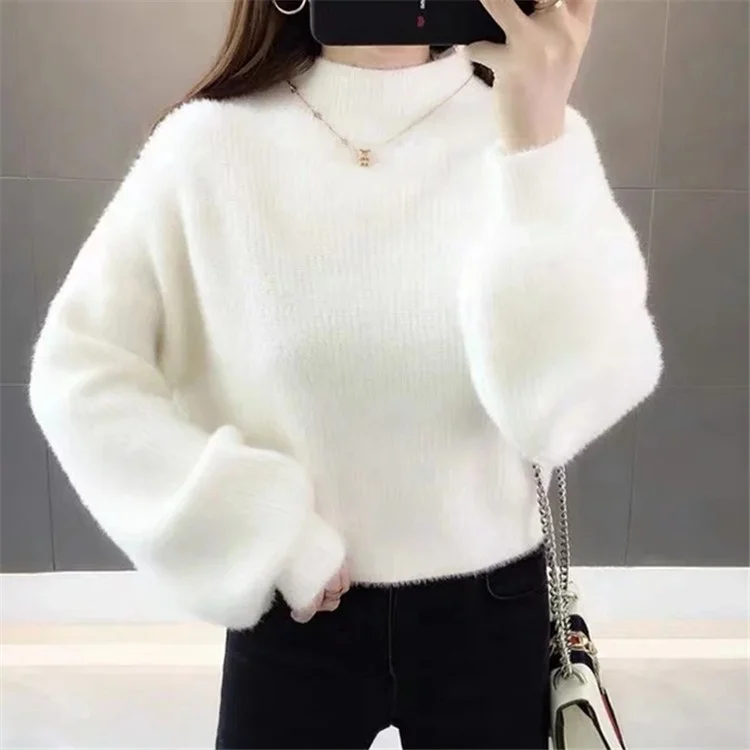 

B51511A Women new leisure lantern sleeve soft fashion loose sweater