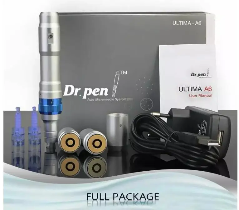 

microneedle dermapen derma roller pen Rechargeable Korea Derma Microneedle Dr Pen A6 with needle cartridges