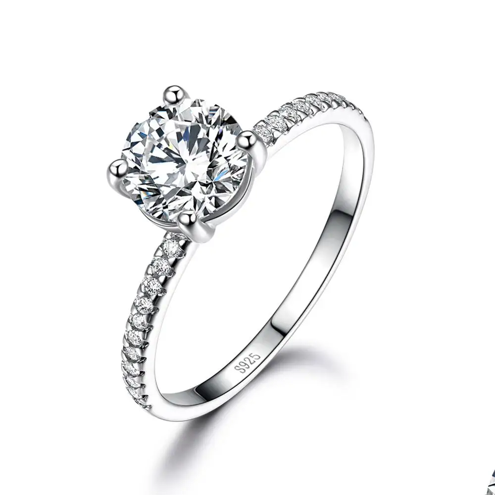 

Factory wholesale silver wedding rings custom engagement round romantic 6mm 7mm 8mm women 925 sterling silver wedding band rings, White