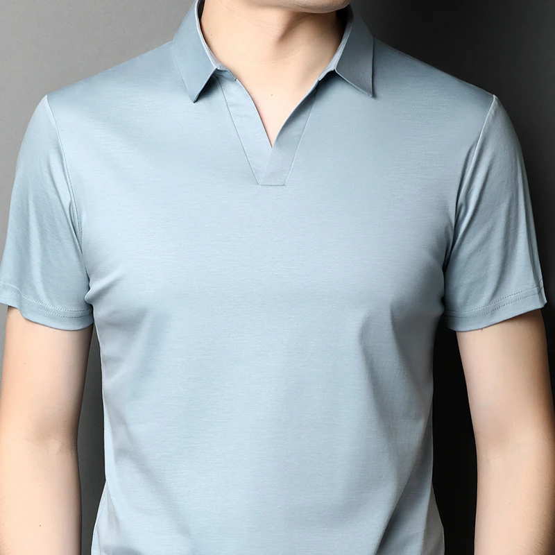 

summer T Shirt polo Men Casual Business Custom Cotton Silk Oem fashion tshirt mens
