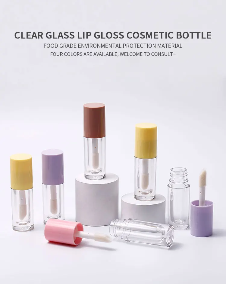 Pink Private Label Lip Gloss Tubes Matte Top,Light Pink Big Brush Lip