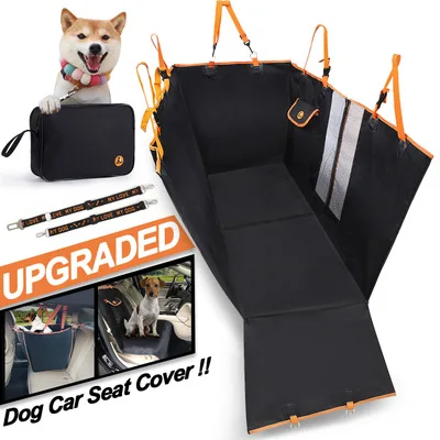 

Car Dog Carrier Waterproof Seat Cover With Zipper and Pocket Mesh Mats Rear Back Hammock Cushion Protector Pet Dog Travel Mats
