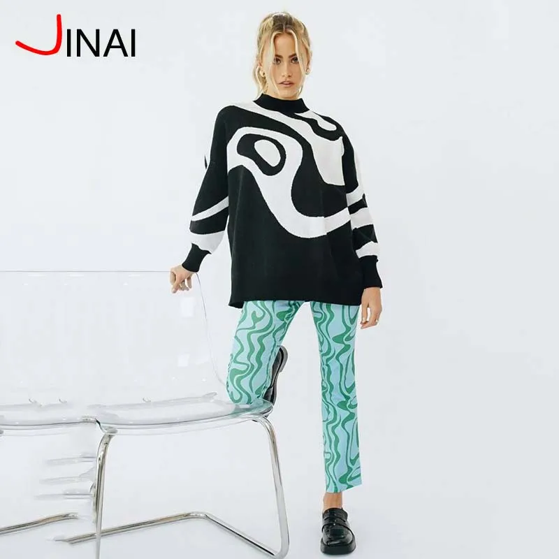 

2022 Autumn Oversized Tie Dye Sweater Women Loose Knitted Sweaters Women Long Sleeve Pullover Female Jumper Cashmere New