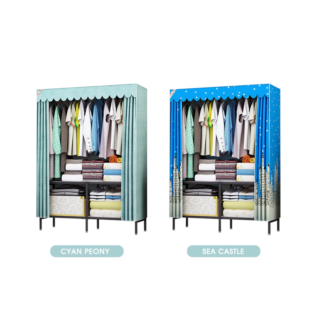 Best selling promotional price modern bedroom plastic wardrobe cabinet storage