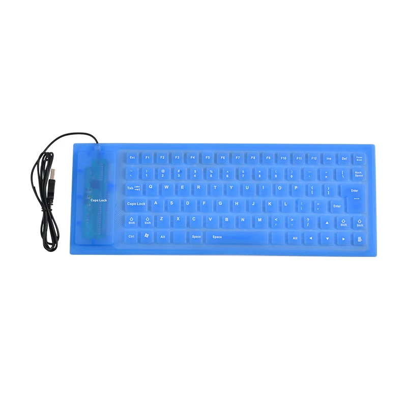 

Foldable Silicone Keyboard USB Wired Silent Typing Soft Touch Keyboard Waterproof Rollup 85-Key Keyboard For PC Notebook Laptop, Blue pink red purple