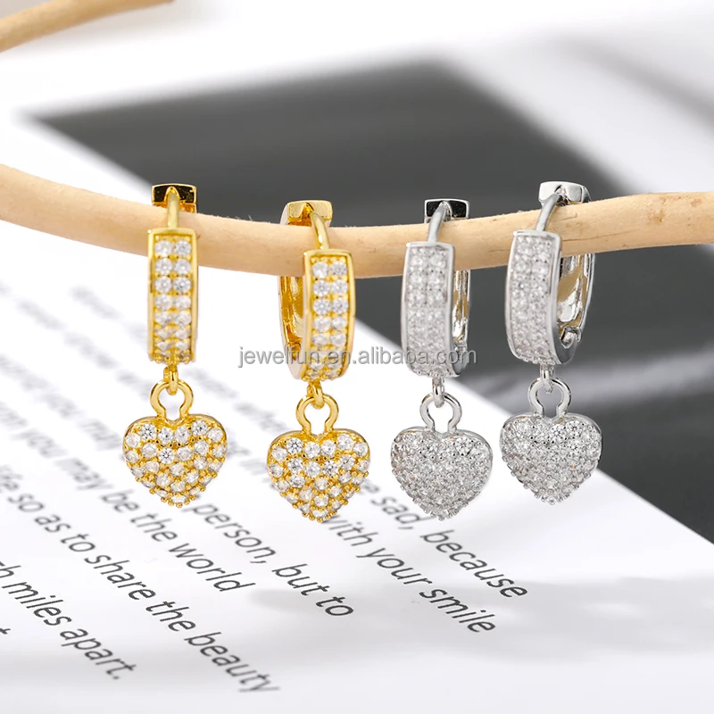 

Fashion Girls Hoop Earrings Women Stainless Steel Gold Plated Korean Statement Earrings Jewelry Heart Diamond Earrings Stud