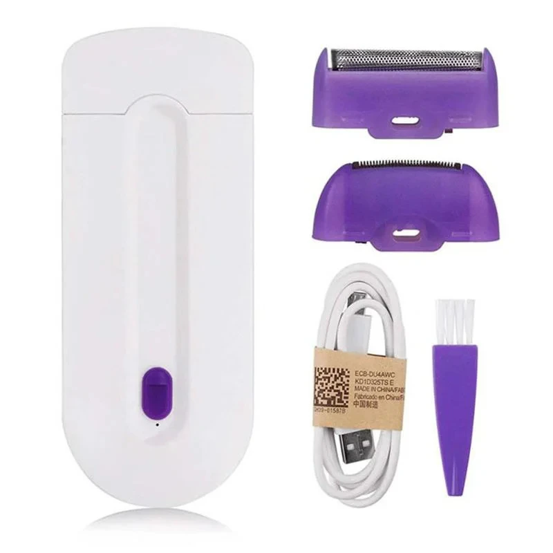

2 in 1 Electric Lady Hair Trimmer USB Rechargeable Sensor Light Women Hair Remover Painless Shaving Mini Shaver Body Face Razor