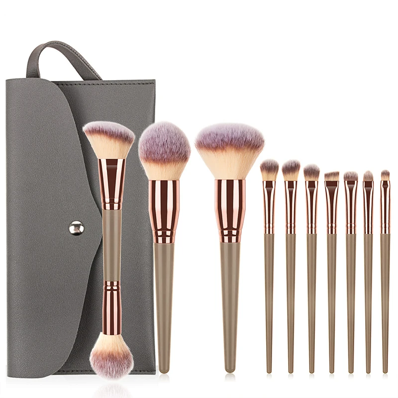 

brush makeup with box single makeup foundation brush rhimstone makeup brush set, Champagne gold/black