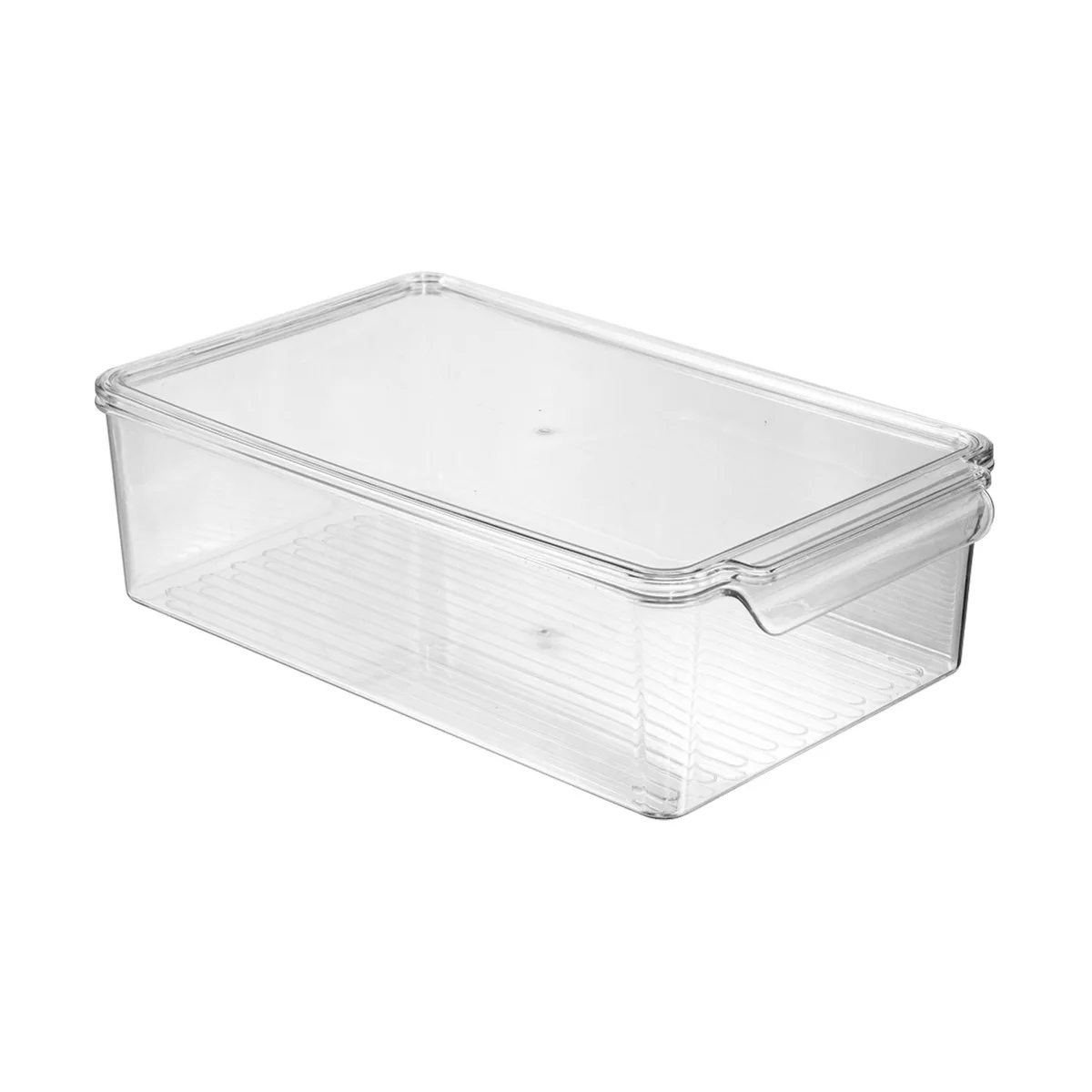 

Plastic Transparent Fridge Organizer Storage Box Refrigerator Drawers Stackable Food Storage Bin Container with Lid