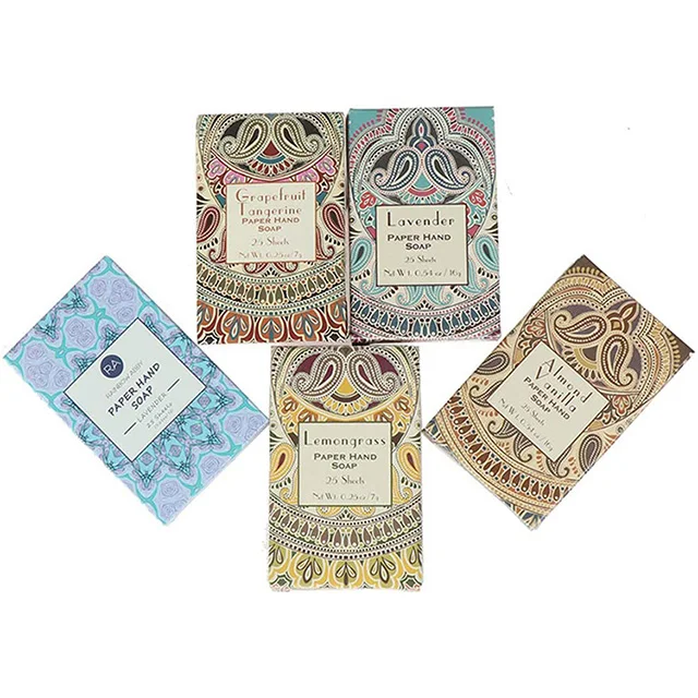 
Hot sell travel supplies portable disposable hand washing mini sheet paper soap 