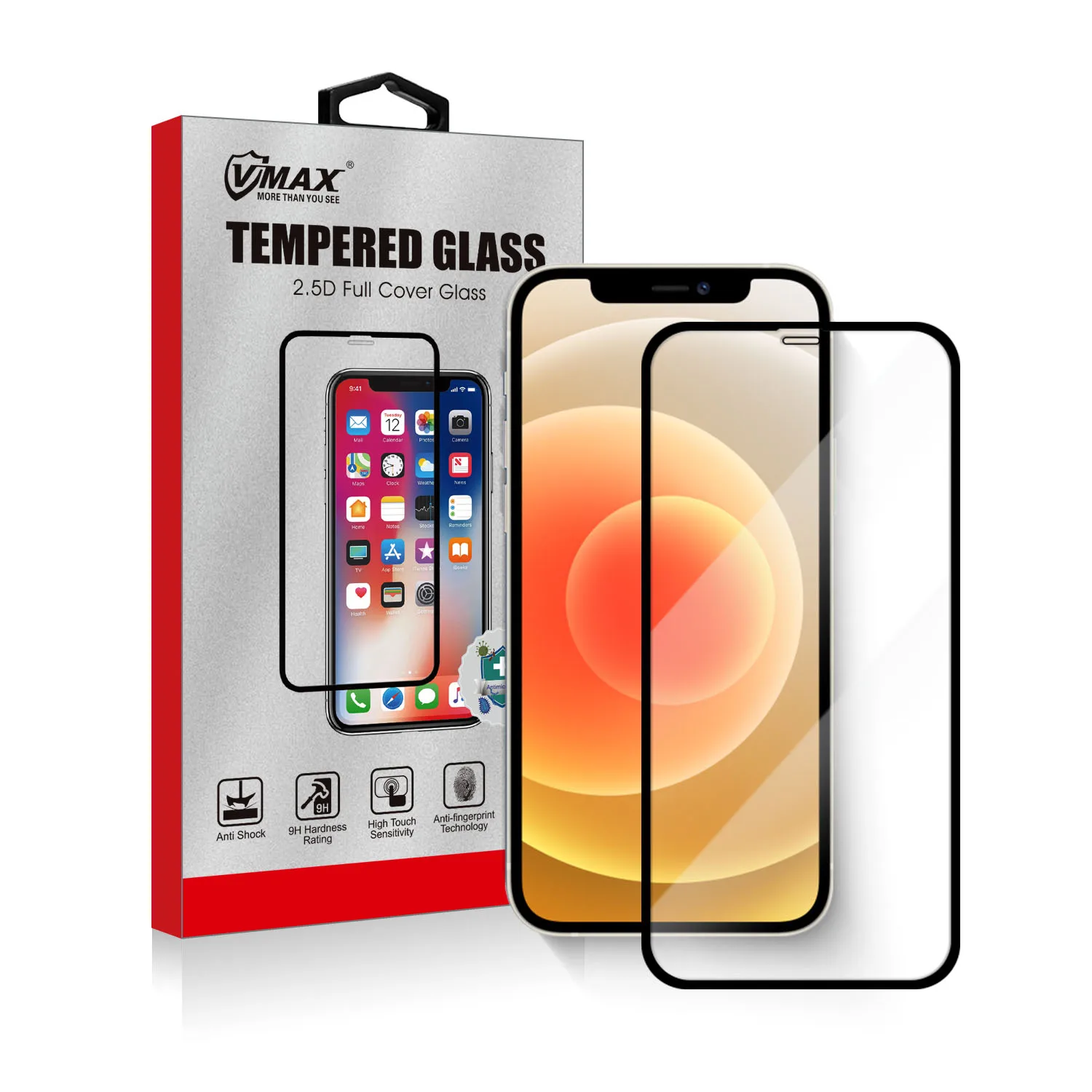 

For iPhone 12 5.4 6.1 6.7 screen guard tempered glass 2.5d silkprint full cover screen protector