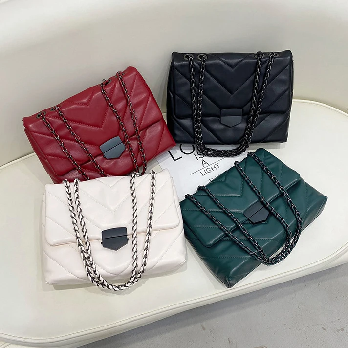 

Fashion bolsas Luxury Bags Women PU Leather Chain Messenger Shoulder Bag