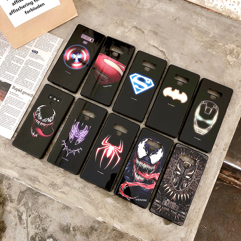 

2020 Luminous night mobile phone case designer blue-light glass light cases for samsung S8 S9 S10 S10 Plus Pro 5G, Luminous pattern