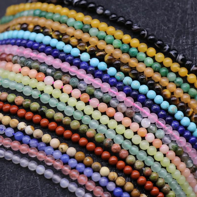 
Wholesale Jade Tiger Eye Amethyst Tourmaline Lava Agate Beads Crystal Natural Gemstone Stone Beads for Jewelry Making 4-12mm 