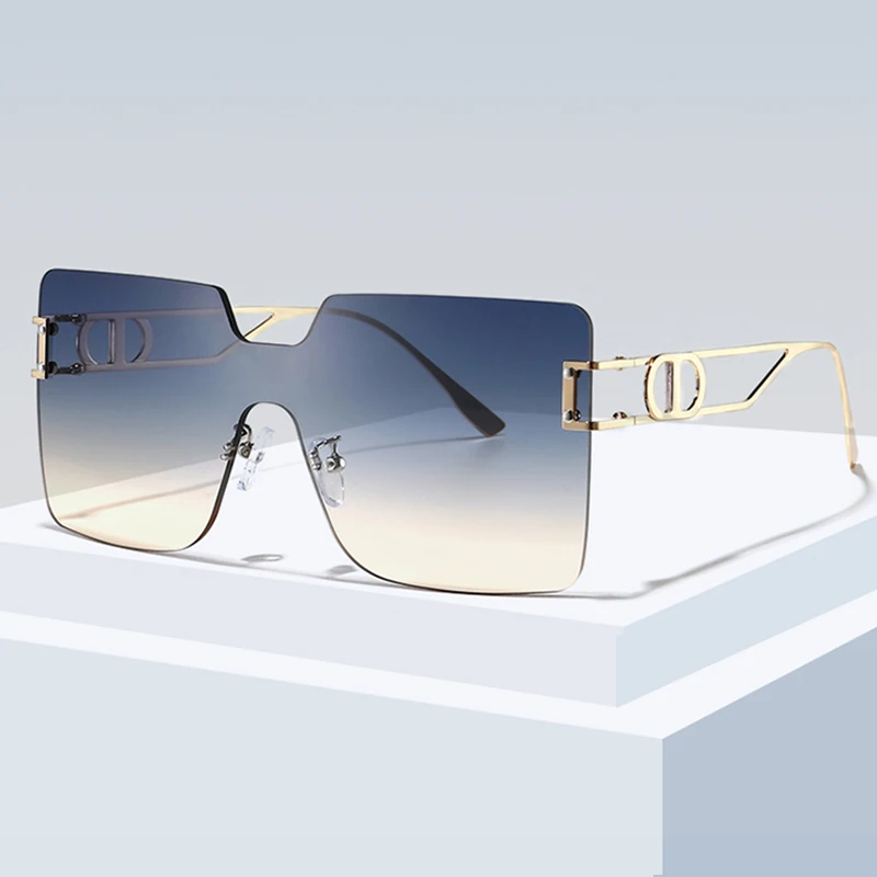 

big frame oversized rimless shades designer luxury custom sunglasses, 9 colors