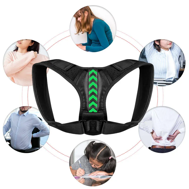 

New Arrival Professional Lower upright posture belt upper back support corrector, Black