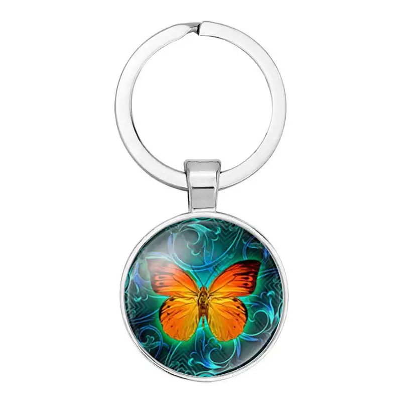 

Wholesale Custom picture Butterfly Crystal Glass Keychain