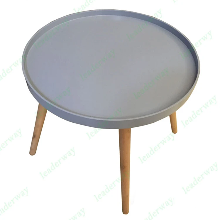 Gray MDF Top pine Leg Living Room Table Design Coffee Table