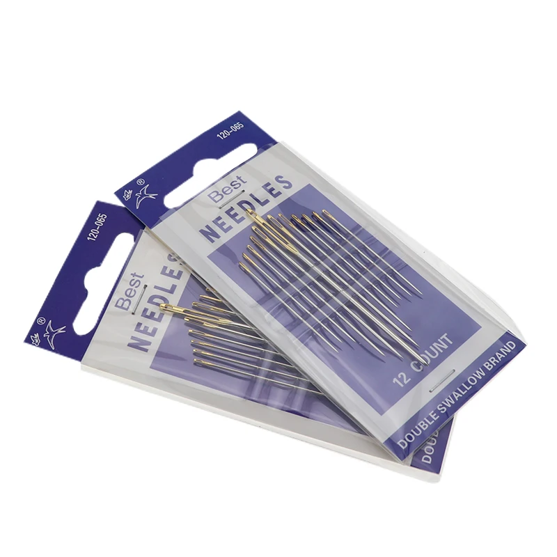 12PCS Leather Hand Sewing Needle Gold Eye Embroidery Needles Tapestry Home Wool DIY Sewing Tool 120-065