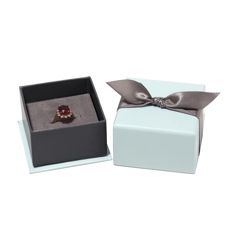 

Luxury Custom Cardboard Paper jewelry box Earing Jewelry Box jewerly Packaging Blue Ring Boxes, Customized