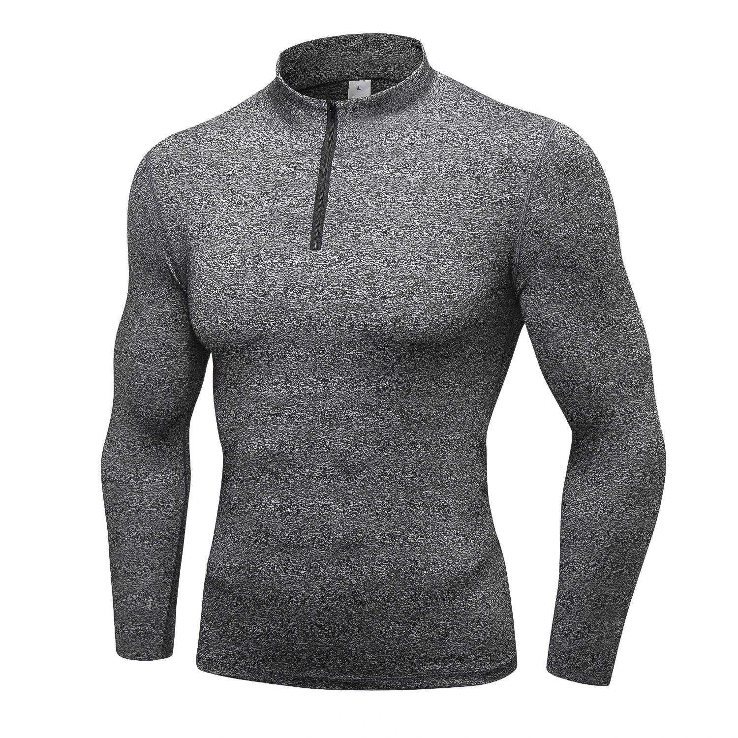 Mens Compression Shirt 1/4 Zipper Mock Neck Cool Dry Short Sleeve Gym Base Layer 