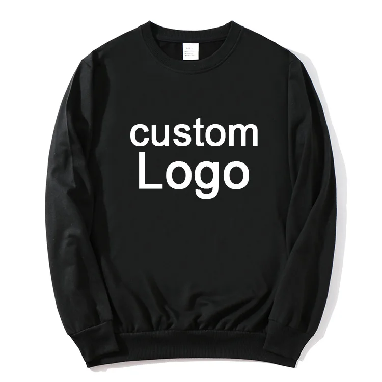 

Manufacturer cotton blank hoodie sweatshirts factory wholesale black sweater custom logo print crewneck sweatshirt