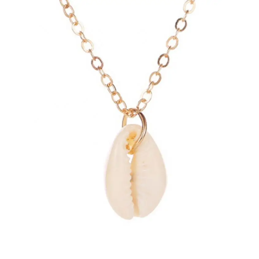 

Natural Shell Pendant Fashion Necklace Ocean Wind Women's Beach Necklace, Gold/platinum