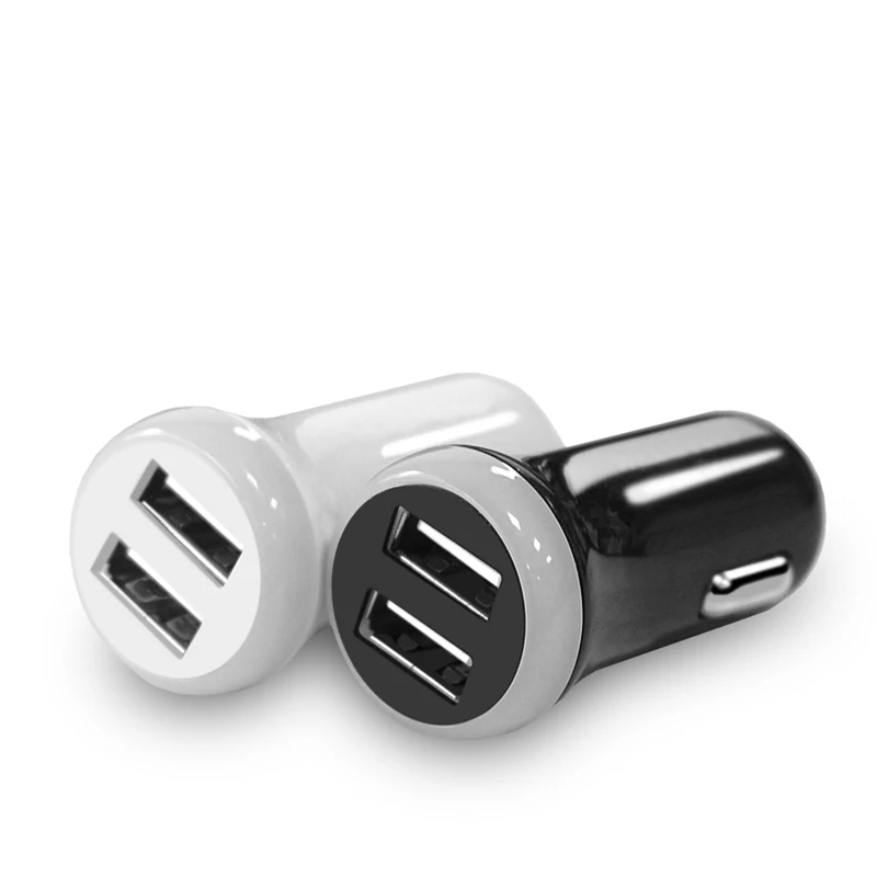

South Korea hot sale cheap price fast charging mini portable quality 3.1A dual usb car charger adapter for Samsung cargador, White/black oem