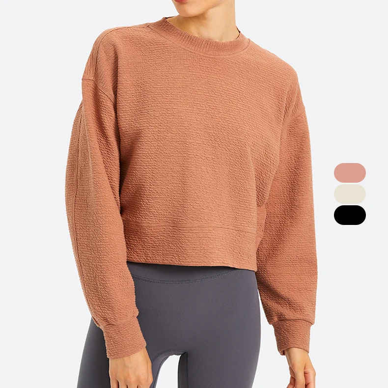 

High Quality Cotton Ladies Crop Top Custom Gym Fitness Women Pullover Sweatshirt