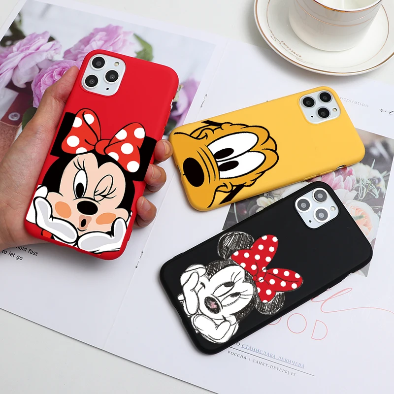 

Cartoon Mouse Phone Case for iPhone 12 11 Pro Xs X XR Max 8 7 SE 6 6S Silicone Cases Soft Black Cover, 15 design