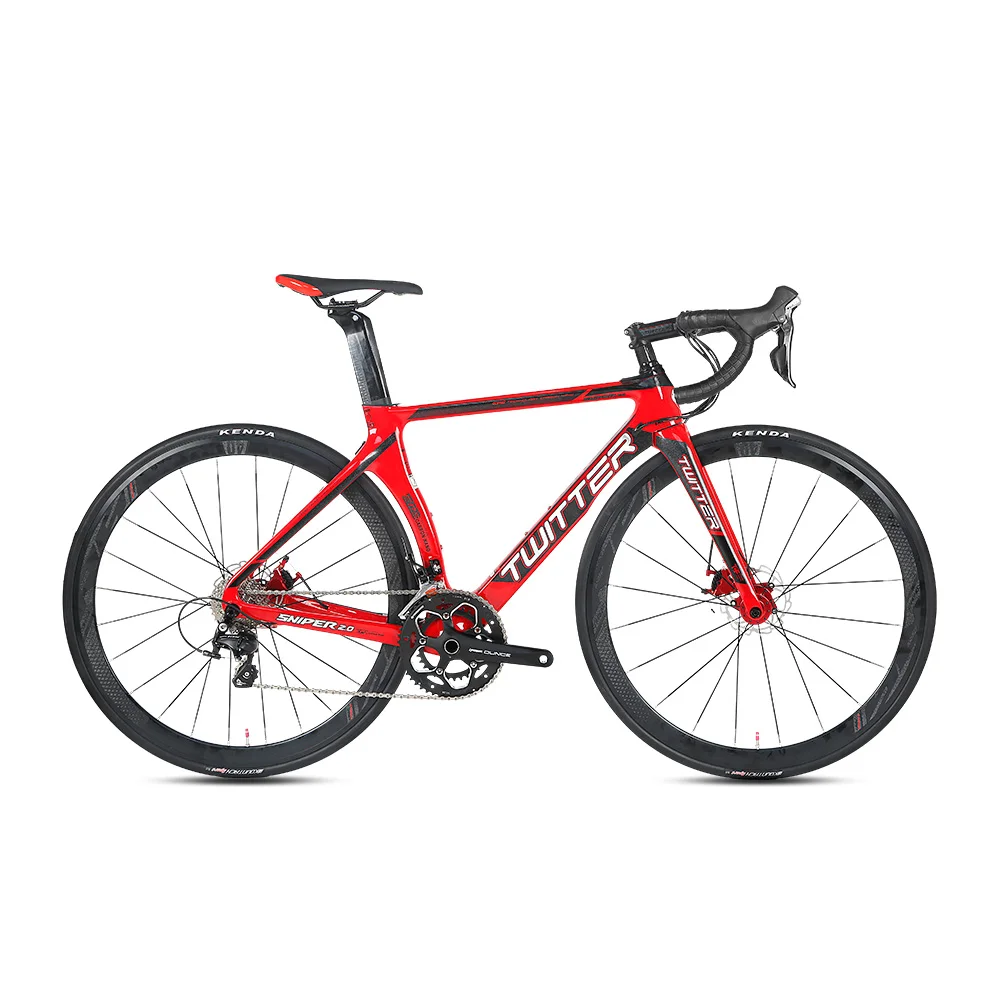 

Twitter SNIPER2.0 R2000-16S Cheap carbon disc road bike 700C 142*12 thru-axle double disc brakes road bike with Claris, Red / black red/ black blue / black /black yellow/ white red