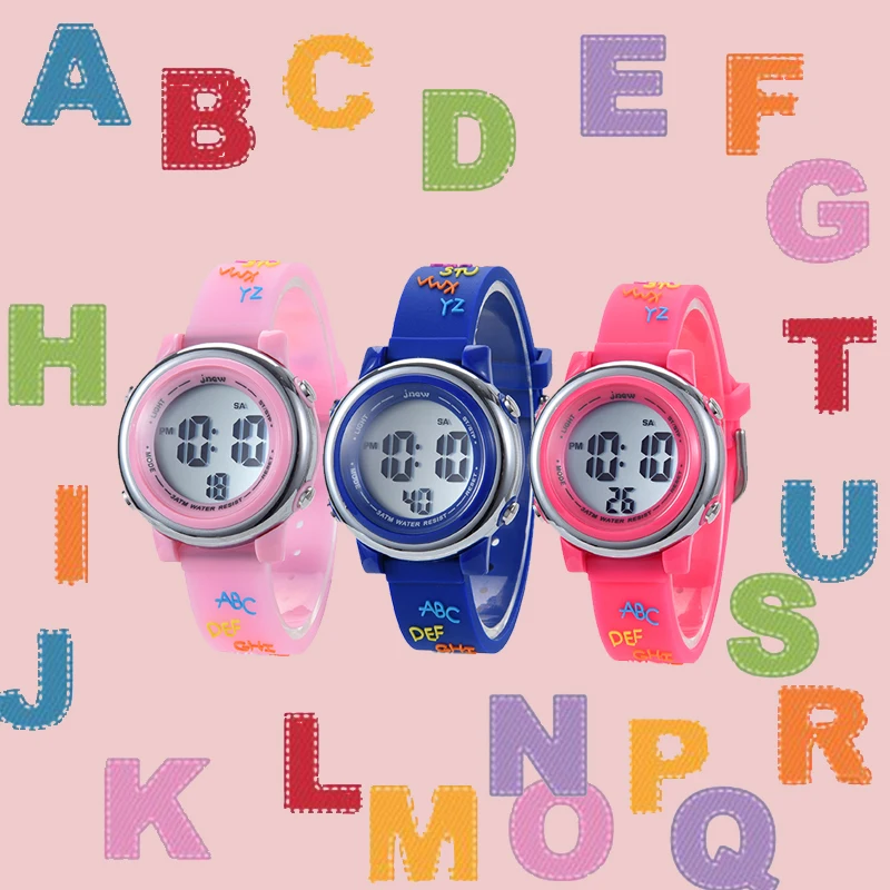 

Kids Watch Colorful LED Backlight Sports Waterproof Simple Children's Gift Watch Student Electronic Watch