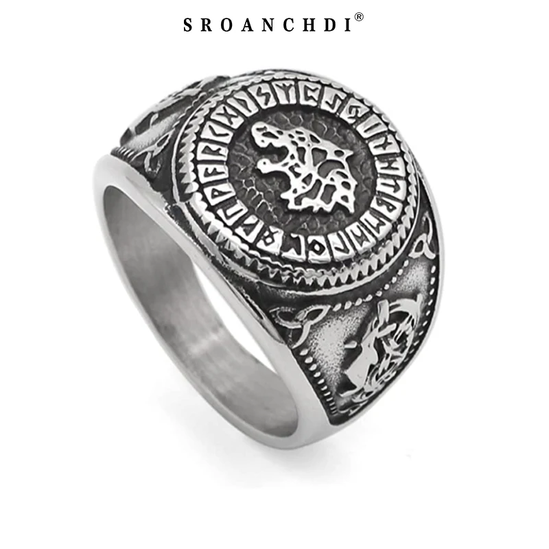 

Custom luxury ring men stainless steelViking Pirates Celtic Wolf Head Ring 316 stainless steel ring men jewelry