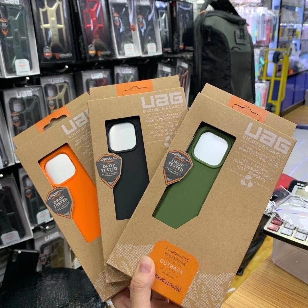 

For iphone 11 Pro Max UAGG Out Back Biodegradable TPU Back Cover Phone Case With Retail Box Soft TPU Cell phone Case