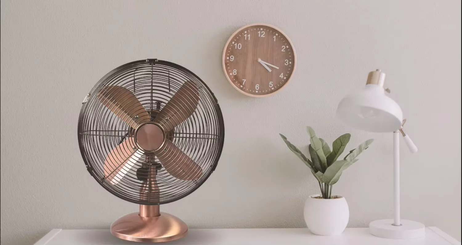 Table Fan, 10-inch, 4-Aluminum-Blade, 3-Speed, Copper - detail 22