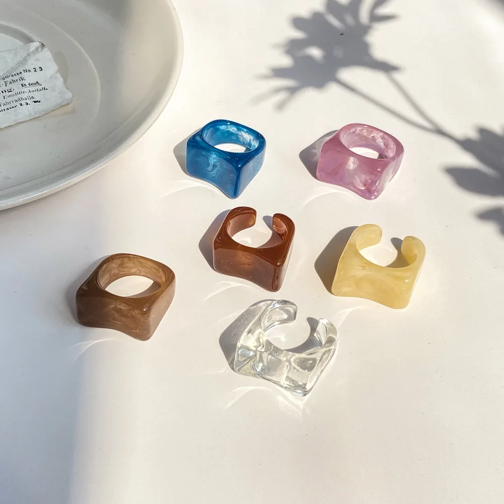 

Y2k Acrylic Resin Ring Creative Simple Retro Transparent Joint Ring