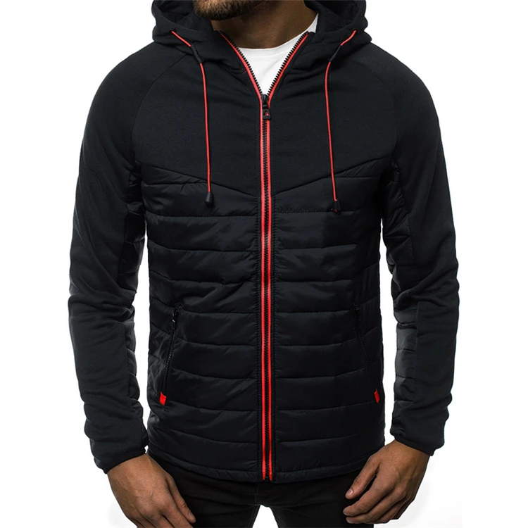 

Gulidd 2021 new fashion bomber jacket men autumn winter Jacket Men Color Block Zipper Hooded Jackets Male Coat Casual