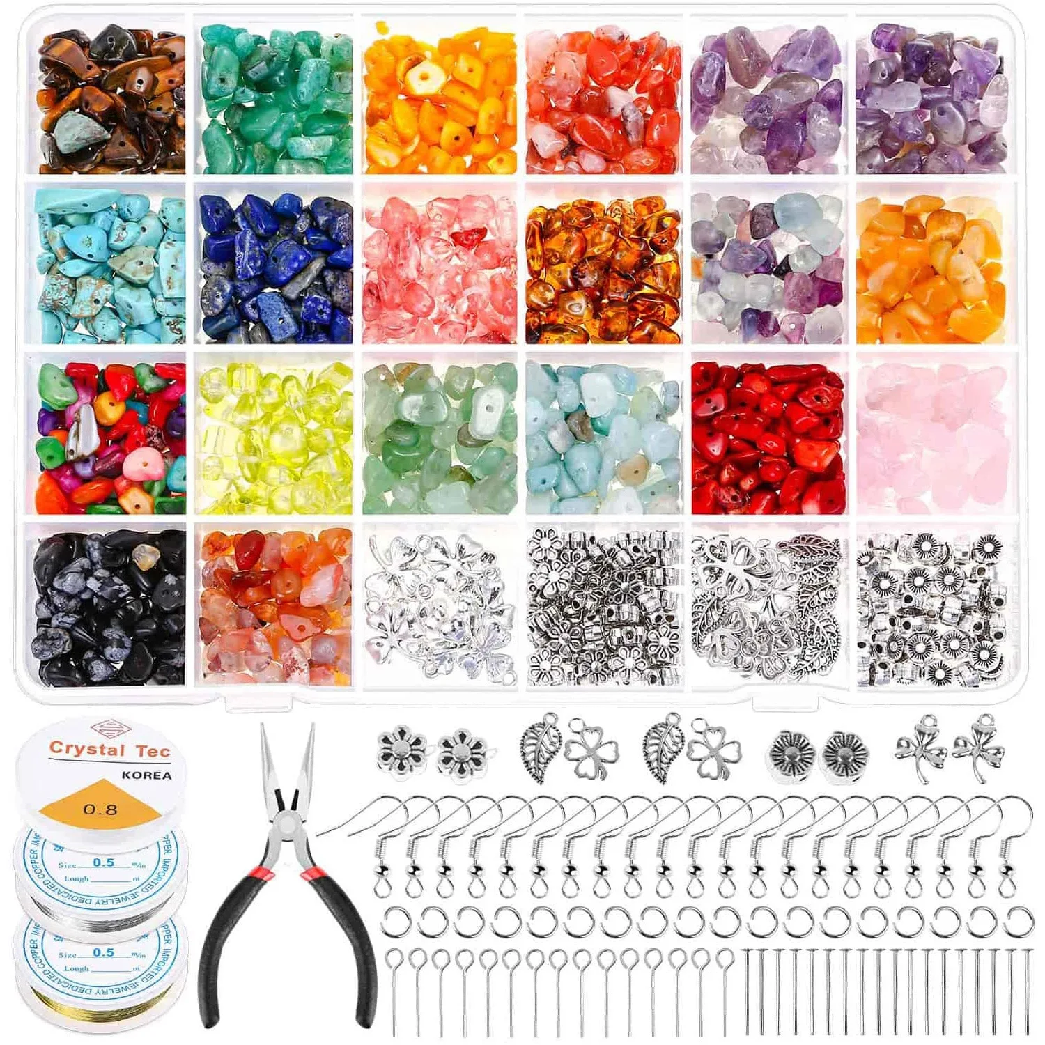 

Shangjie OEM joyas Wholesale Gift Kids Women Accessories Jewelry Colorful Stone Jewelry Making Kit DIY Jewelry Accessories