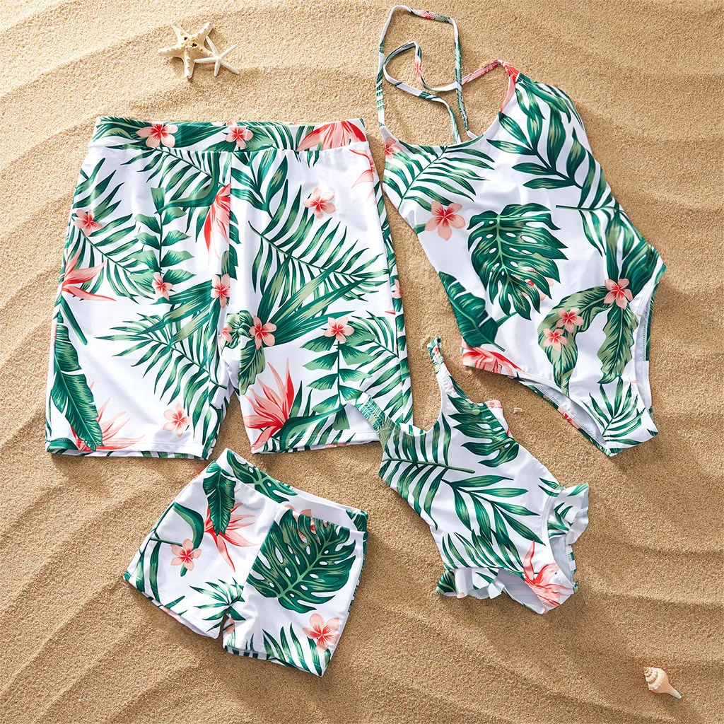 

Wholesale Hawaii Parent-Child Kids swim Swimsuit Bathing Suits Baby Girls' Swimwear & Beachwear