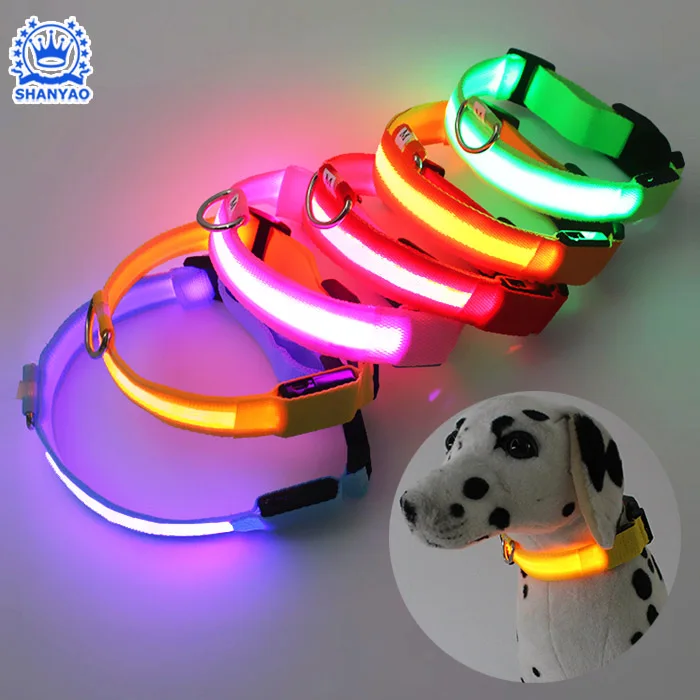 Hot Selling Factory Direct Sale LED Flashing Pet Collar Glowing Dog Collar  For Safety Walking Pet and Against Pet Lost