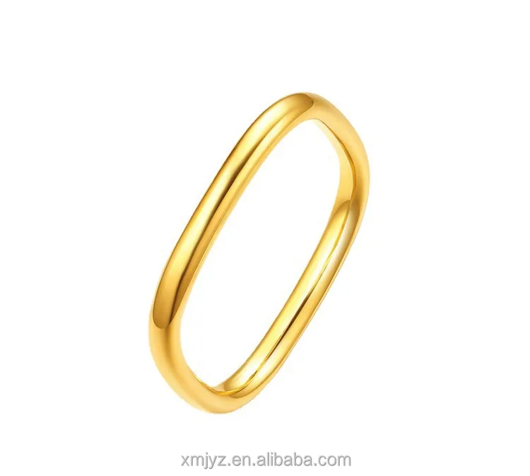 

Certified 18K Gold Square Ring Female Au750 Diamond Geometric Prime Square Ring Gold Small Square Ring With The Same Paragraph