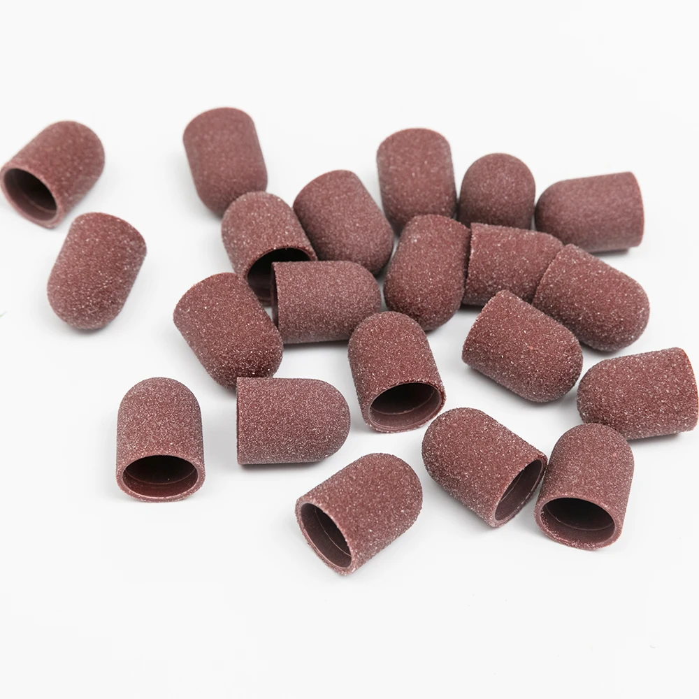 

Professional Pedicure Sanding Cap 16*25mm 80# Material Brown Fused Alumina Hot-Sale Nail Salon Products