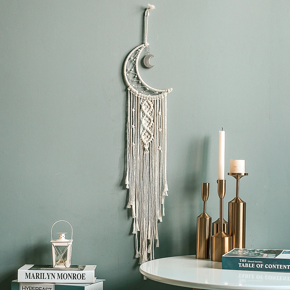 

Popular hand woven home decoration large macrame wall hanging shelf, As picture