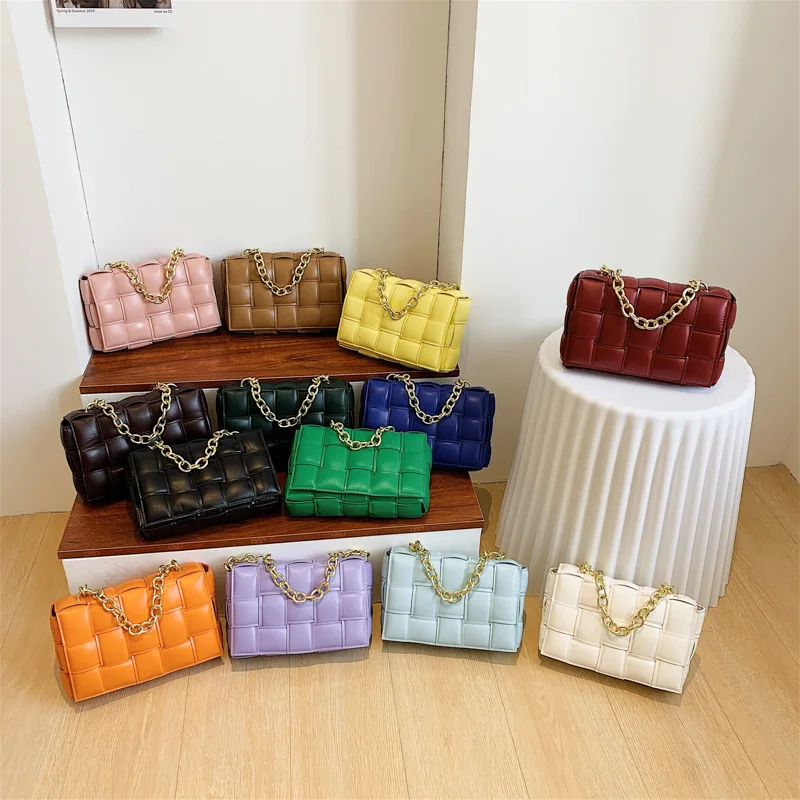 

Sac a main woven sling bag with chain cassette padded crossbody designer handbags famous brands luxury handbags, 10 color