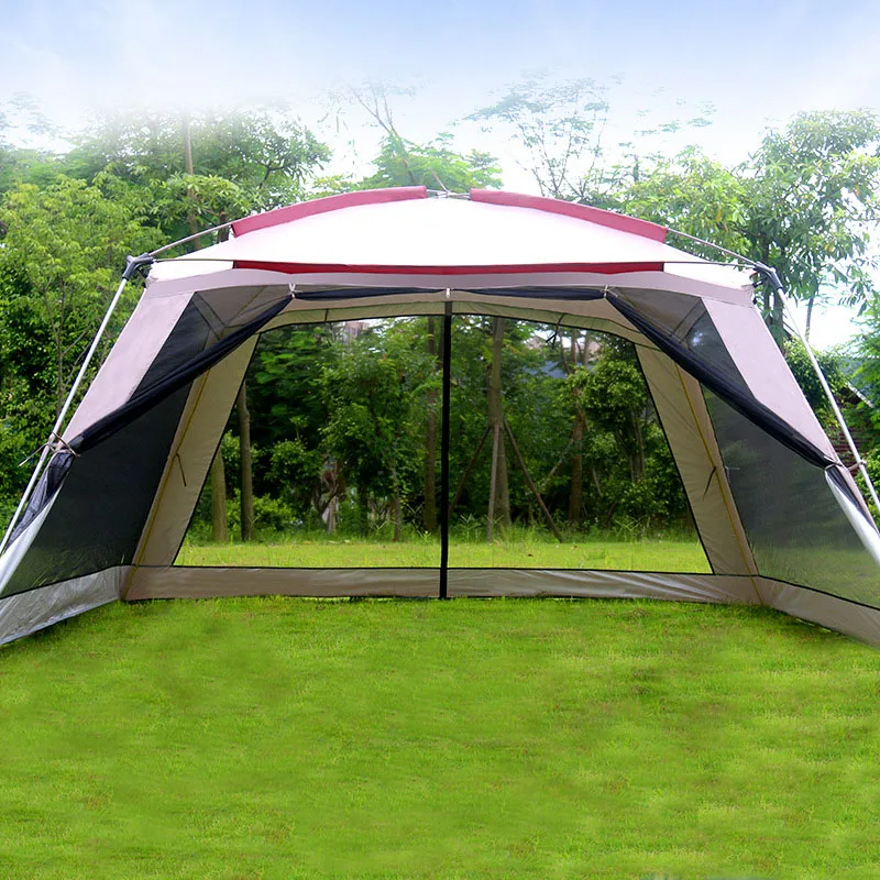 

5-8 Person Ulterlarge 365*365*210CM High Quality Large Gazebo Sun Shelter Camping Tent Carpas De Camping Beach Tent