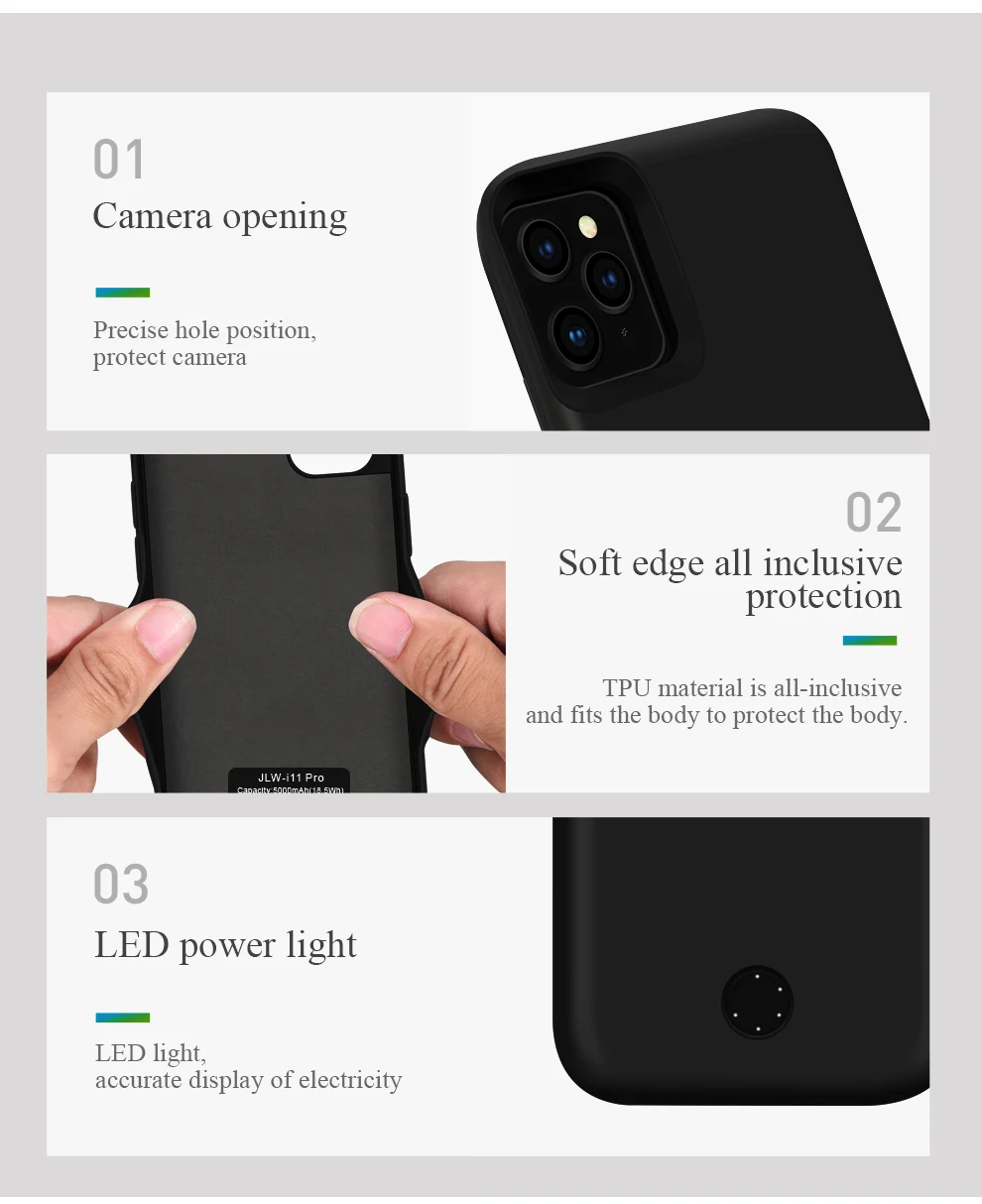 For iPhone 11Pro MAX Ultra Slim 6000mAh Mobile Power Supply Power Bank Battery Phone Case - ANKUX.COM