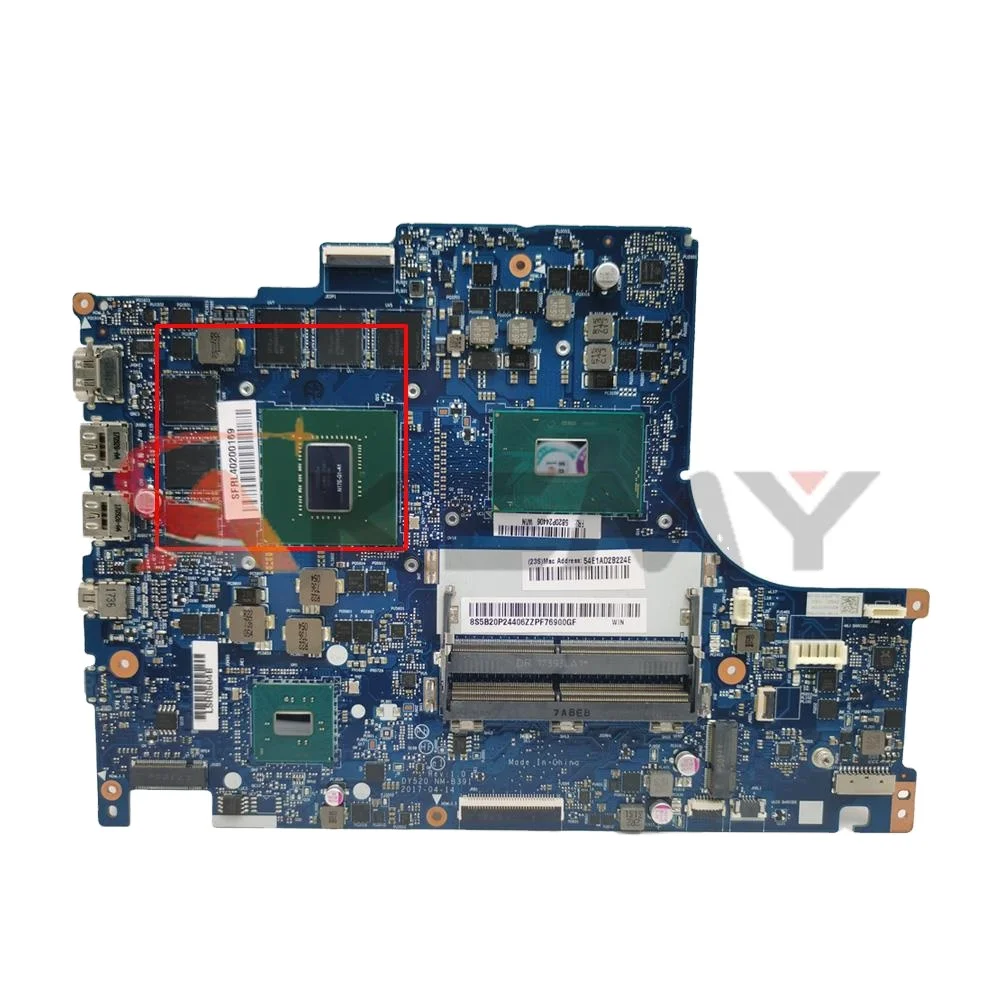

For Lenovo Y520-15IKBM Laptop Motherboard Mainboard NM-B391 Motherboard CPU i5-7300HQ I7-7700HQ GPU GTX1060-6G